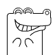 Funny lovely crocodile emoji