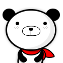 Lovely panda superman animated emoji