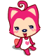 48 Pink fox play cute animated emoticons downloads