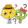 9 Cartoon emoticons lemon couples