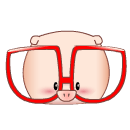 21 Wear glasses of the pig animated emoticons