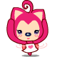 30 Lovely pink fox chat emoji