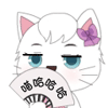 45 Beautiful elegant white cat emoji gifs to download