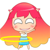 18 Cartoon young girl emoji gifs
