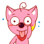 106 Cute pink fox emoji gifs