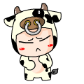 35 Super cute funny cartoon milk cow baby emoji gifs download