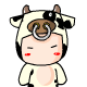 35 Super cute funny cartoon milk cow baby emoji gifs download