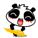 25 The black rim of the eye of funny panda emoji gifs