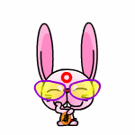 19 Lovely rabbit with glasses emoji gifs