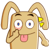 33 Very cool long-eared cartoon rabbit emoji gifs