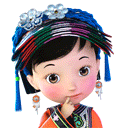 7 3D Lovely Chinese girl emoticon & emoji download
