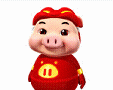21P Cute and funny pig Superman gif emoji Pig Emoticons