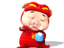 12 3D lovely Superman pig emoticons gif iPhone Emoji Animoji