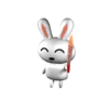 20 3D Little White Rabbit gif iPhone Android Emoticons Animoji