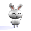 20 3D Little White Rabbit gif iPhone Android Emoticons Animoji