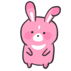 24 Super cute pink rabbit chat expression image free download