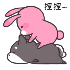 24 Super cute pink rabbit chat expression image free download