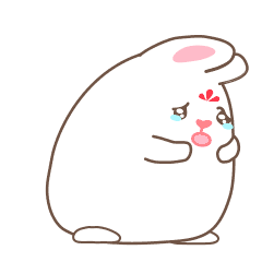 24 Cute white rabbit iPhone Android Emoticons Animoji
