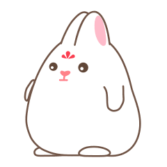 24 Cute white rabbit iPhone Android Emoticons Animoji