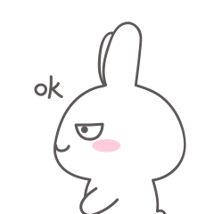 16 Lovely chat little white rabbit emoji gif