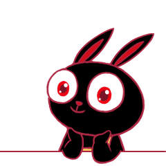 16 Cute black rabbit chatting expression emoji