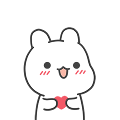 24 Cute little white rabbit emoji gif