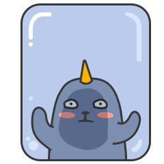 29 Super cute one-horned monster emoji gif