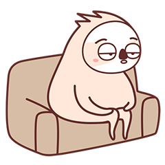 24 Funny cartoon sloth chat emoticon image