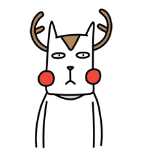 12 Lovely cartoon caribou happy Christmas expression image emoji
