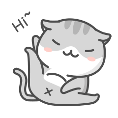 24 Lovely grey cat emoji gif