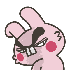 24 Cute bunny with thick eyebrows emoji gif