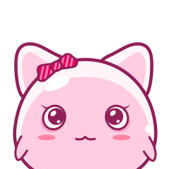 24 Lovely pink cat emoji gif
