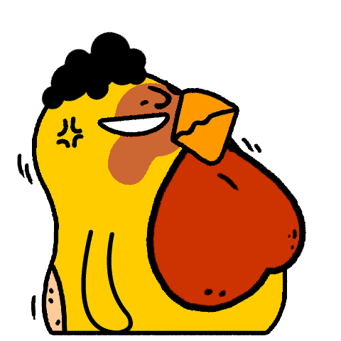 16 The mean chicken emoji gif