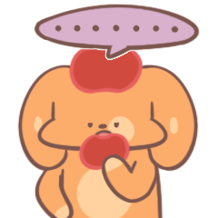 16 A dog who loves apples emoji gif