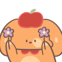 16 A dog who loves apples emoji gif