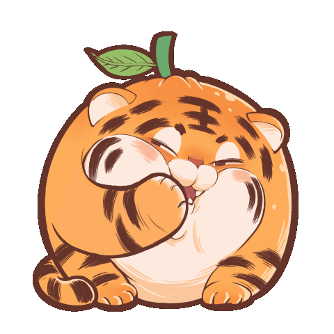 23 Cute fat tiger emoji