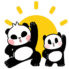 Panda is very busy. emoji gifs